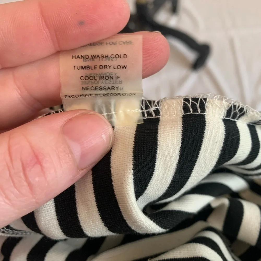 Nwot Brixon Ivy Black & White Striped
Ponte Bib Fit & Flare Summer Dress medium - Picture 11 of 12